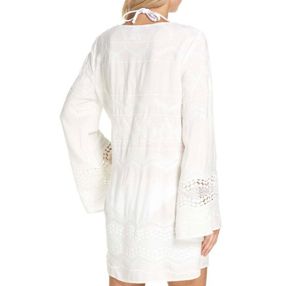 (Sold) La Blanca Embroidered Cover-Up Tunic White - Picture 4 of 12